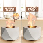 Table Top Fire Pit Bowl - Concrete Tabletop Fireplace Indoor Outdoor Decor Portable Rubbing Alcohol Burner Smores Maker for Patio Balcony with Extinguisher - Image 4