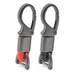 EYANBIS Car Key Fob Keychains Leather Holder Key Chain Sturdy Metal with D-Ring for Men and Women 2 Pack, 1 Pack Black & 1 Pack Red, 360 Degree Rotatable, with Screwdriver - Image 2