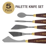 U.S. Art Supply 5-Piece Artist Stainless Steel Palette Knife Set - Wood Hande Flexible Spatula Painting Knives for Color Mixing Spreading, Applying Oil, Acrylic, Epoxy, Pouring Paint on Canvases, Cake - Image 6