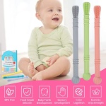 Meartchy 6 Pack Hollow Teether Tubes, Teething Toys for Baby Infants 0-6 Months , Silicone Chew Straw Toy for Babies 6-12 Months - Image 2
