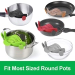 Upgraded Clip on Pot Strainer Silicone Colander Hands-free Drainer Kitchen Gadgets, Heat Resistant for Pasta Spaghetti Meat Grease Fits Pots Pans Bowls, Green - Image 2