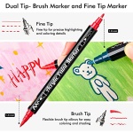 Shuttle Art 36 Colors Dual Tip Acrylic Paint Markers, Brush Tip and Fine Tip Acrylic Paint Pens for Rock Painting, Ceramic, Wood, Canvas, Plastic, Glass, Stone, Calligraphy, Card Making, DIY Crafts - Image 6