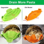 Upgraded Clip on Pot Strainer Silicone Colander Hands-free Drainer Kitchen Gadgets, Heat Resistant for Pasta Spaghetti Meat Grease Fits Pots Pans Bowls, Green - Image 5