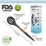 Silicone Cooking Utensils Set (6 pcs) Natural Wood Kitchen Utensils – Eco Friendly & BPA Free, Non Scratch & Non Stick Easy Grip Cooking Tools And Best Kitchen Gadgets Tools for Cookware - Image 8