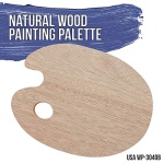 U.S. Art Supply 11.8" X 19.8" Extra Large Wooden Oval-Shaped Artist Painting Palette with Thumb Hole - Wood Paint Color Mixing Tray - Easy Clean, Mix Acrylic, Oil, Watercolor - Image 5