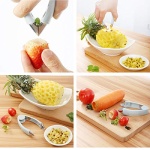 Strawberry Huller Stem Remover Tomato Corer Potato Pineapple Carrot Cutter Tool Kitchen Gadget Tweezers Peeler Utensil Clip for Fruit and Vegetable (Blue) - Image 2