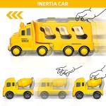 iHaHa Toddler Toys for 2 3 4 5 6 Years Old Boys, 7 in 1 Construction Trucks Veihicle Playset with Play Mat, Birthday for Boys Girls Toddlers Kids - Image 6