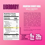 Legendary Foods High Protein Snack Wild Berry Sweet Roll | 20 Gr Pure Protein Bar Alternative | Low Carb Food | Low Sugar and Gluten Free Keto Breakfast Snacks | Healthy Wild Berry Flavored Rolls (10-pack) - Image 3