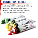 U.S. Art Supply Professional 12 Color Set of Acrylic Paint in 12ml Tubes - Rich Pigment Vivid Colors for Artists, Students, Beginners, Kids, Adults - Canvas, Portrait Paintings, Wood, Craft, Hobby - Image 3