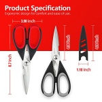 Tpotato kitchen scissors,kitchen shears heavy duty dishwasher safe,Stainless Steel Sharp utility food cooking Scissors multipurpose with cover cutting Meat, Poultry, Vegetables, fish,2 Pack - Image 7
