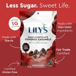 Dark Chocolate Covered Caramels By Lily's Sweets | Made with Stevia, No Added Sugar, Low-Carb, Keto Friendly | Fair Trade, Gluten-Free & Non-GMO Ingredients | 3.5 oz, 3 Pack - Image 4