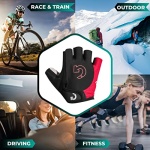 GEARONIC Cycling Gloves Anti-Slip Mountain Bike Gloves For Men Breathable Foam Padded Biking Gloves Shock Absorbing MTB Bicycle Gloves Half/Full Finger Guantes (Gray, Large) - Image 3