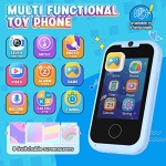 Kids Toy Phone Boys Puzzle Learning Toy, Eltrynic Toddler Touchscreen Smart Phone for 3 4 5 6 7 Year Old Boy, Christmas Birthday Gifts for Children Age 3-7, MP3 Music Player with Dual Camera (Blue) - Image 7