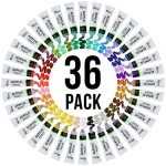 U.S. Art Supply Professional 36 Color Set of Acrylic Paint in Large 18ml Tubes - Rich Vivid Colors for Artists, Students, Beginners - Canvas Portrait Paintings - Color Mixing Wheel - Image 5
