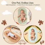 Portable Changing Pad - Baby Changing Pad, Wipeable Diaper Changing Pads, Waterproof Foldable Vegan Leather Portable Changing Mat for Travel & Home, Light Green, 27.5" x 15.7" - Image 2