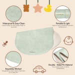 Portable Changing Pad - Baby Changing Pad, Wipeable Diaper Changing Pads, Waterproof Foldable Vegan Leather Portable Changing Mat for Travel & Home, Light Green, 27.5" x 15.7" - Image 5