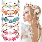 Women Headpieces Collection Accessories 6 PCS Boho Hair Wreaths, Flower Crowns, Tiaras for, Brides, Bridesmaids, Flower Girls, Weddings - Image 2