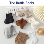 Hstyle Ruffle Socks Women, Turn-Cuff Casual Cute Ruffle Ankle Socks 6 Pairs Mixed Color - Image 3